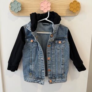 Little Bipsy Denim Jacket with Black Sleeves